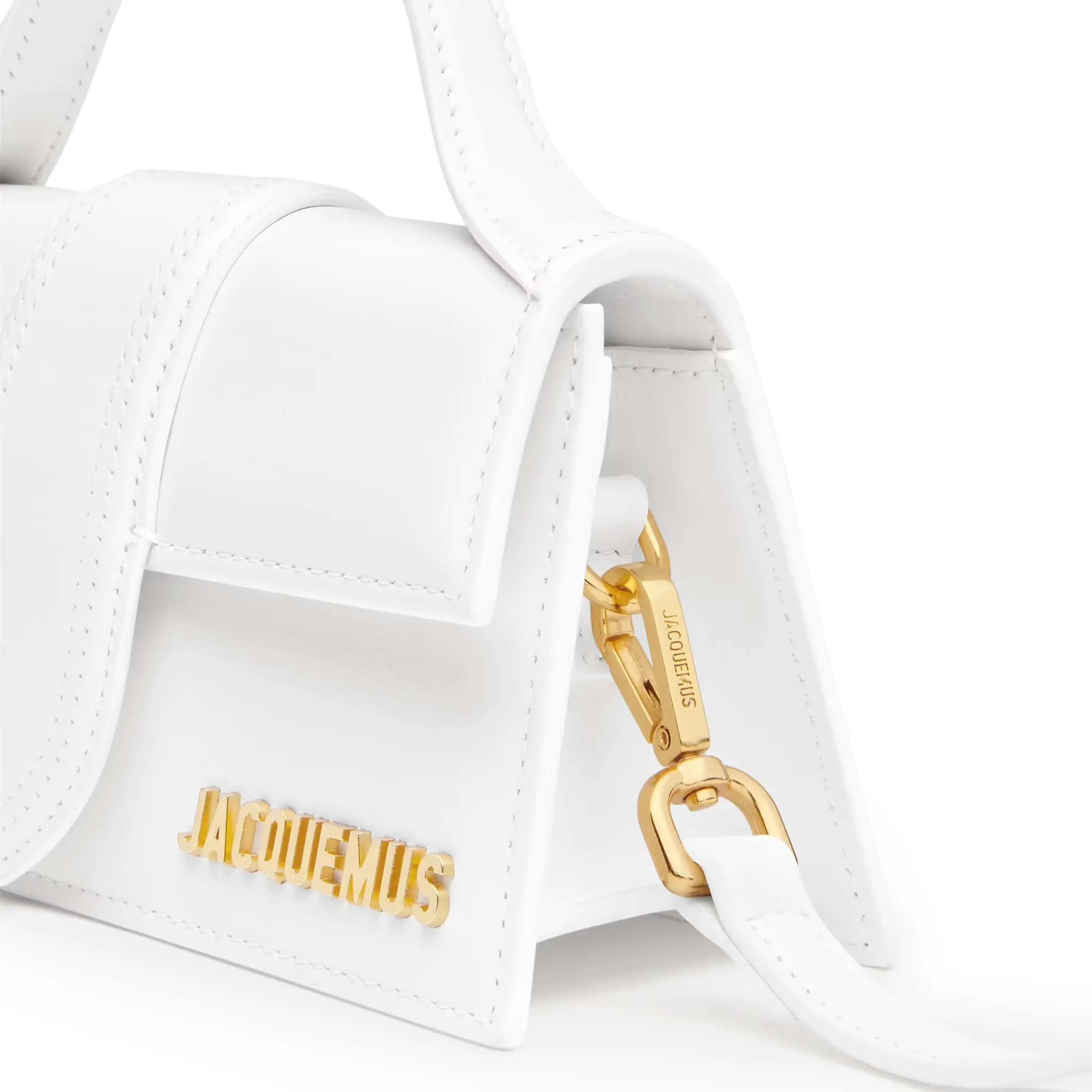 Side view of Jacquemus Le Bambino Small White Crossbody Bag 213BA006-3000-100